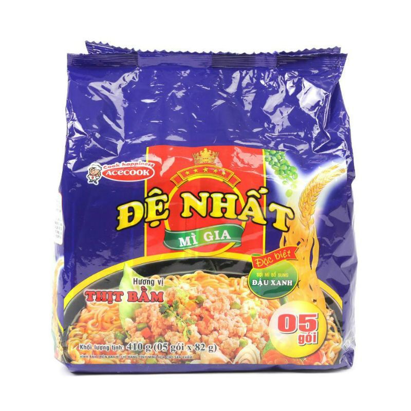 De Nhat 돼지고기맛 봉지라면 410G (5개입 x 82G)