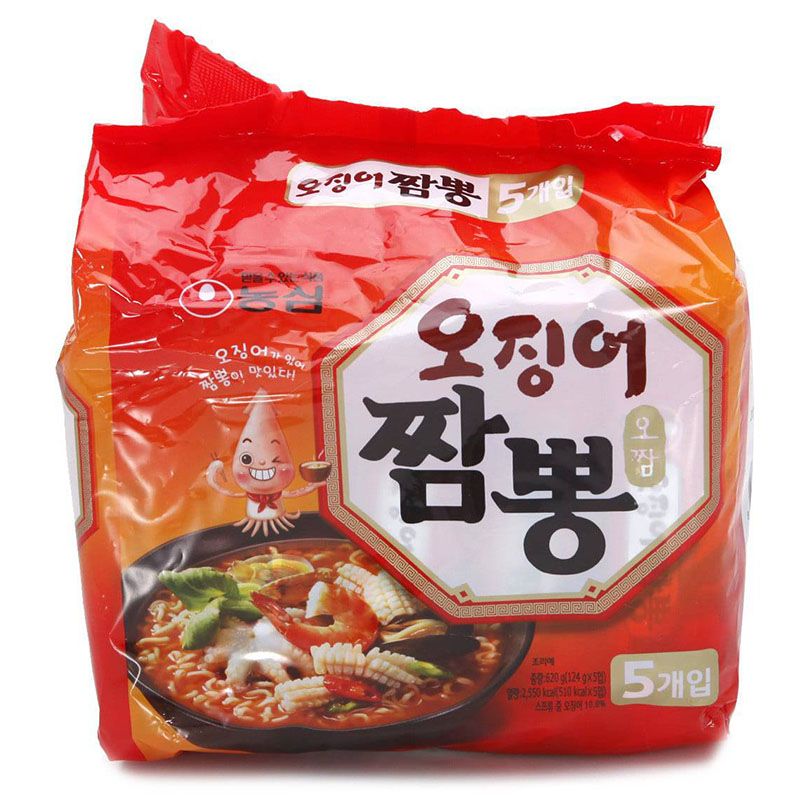 농심 오징어짬뽕 봉자라면 (124G x 5개입)