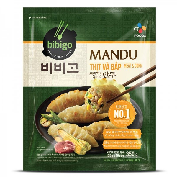 비비고 돼지고기 옥수수 왕교자/만두 350G