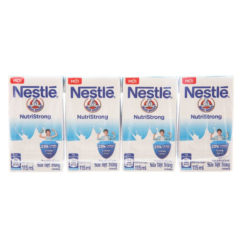 Nestle Bear White 멸균 우유 115ML (4개)