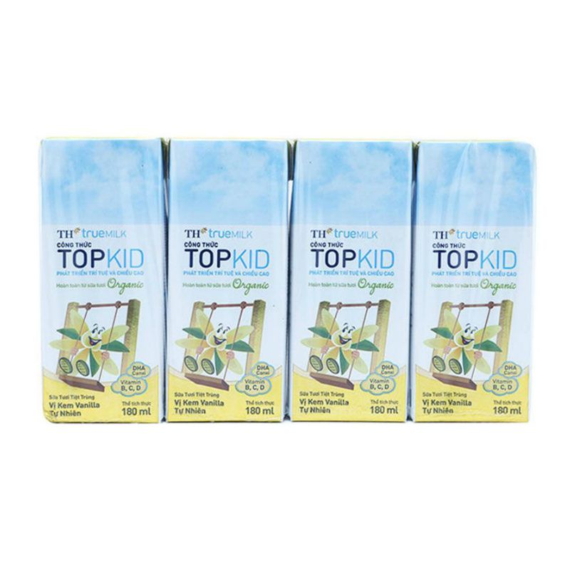 TH True Milk Topkid 유기농 멸균우유 180ML (4개입)