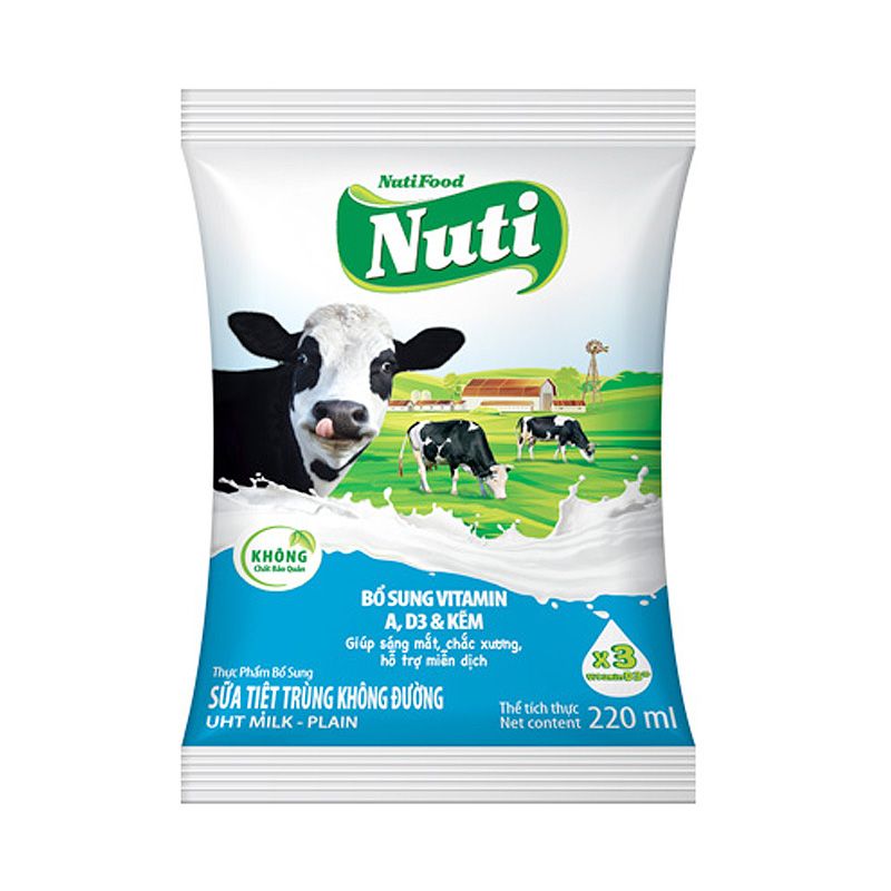 NutiFood 무가당 멸균우유 220ML