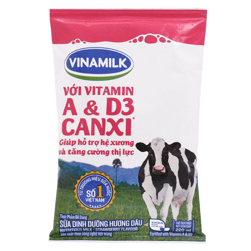 비나밀크 멸균우유 딸기맛 220ML