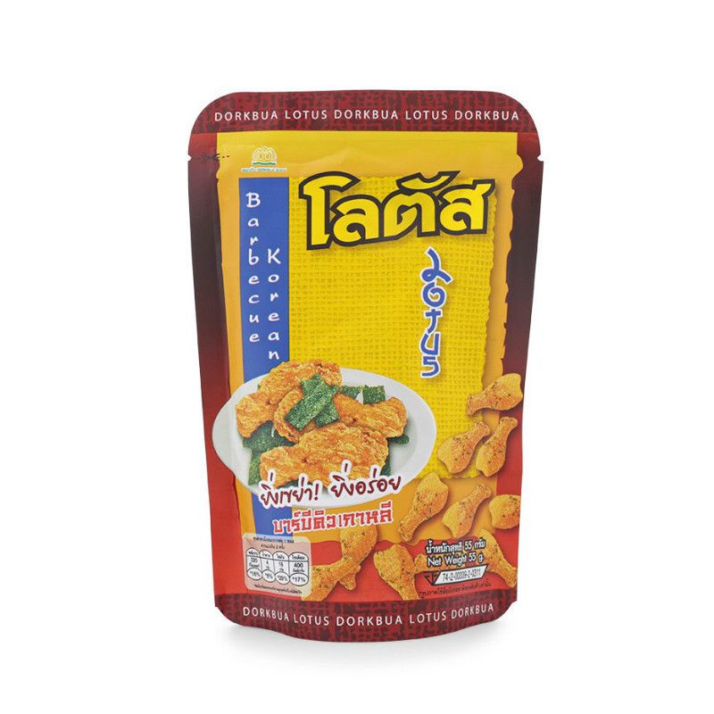 Dorkbua Lotus 치킨다리 바비큐 & 미역 스낵 115G