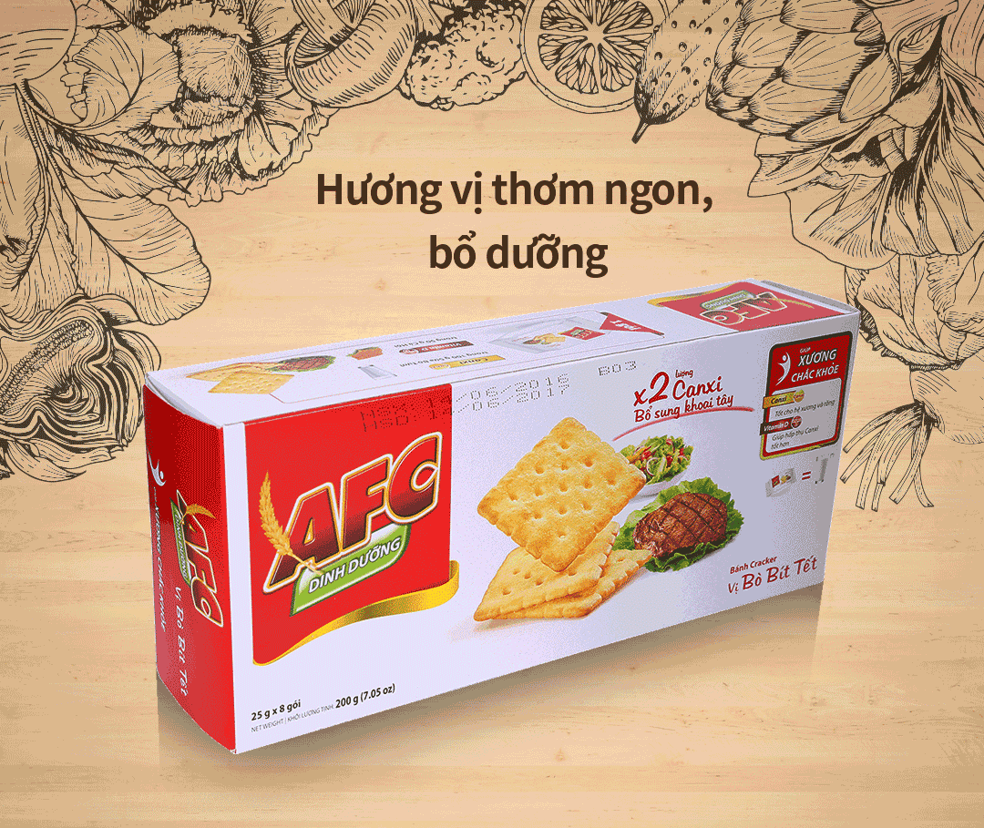 AFC 스테이크맛 크래커 200G (25G x 8팩)