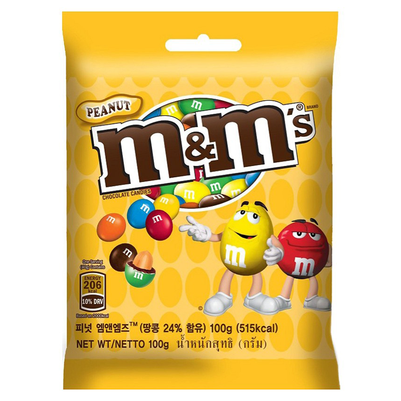 M&M＇s 땅콩 초콜릿 캔디 100G