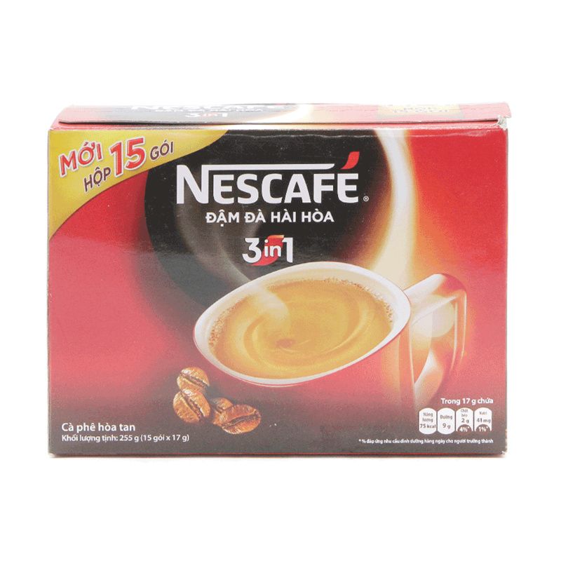 Nescafe 3인1 커피 믹스 진한 조화로운맛 (17G x 15개입)