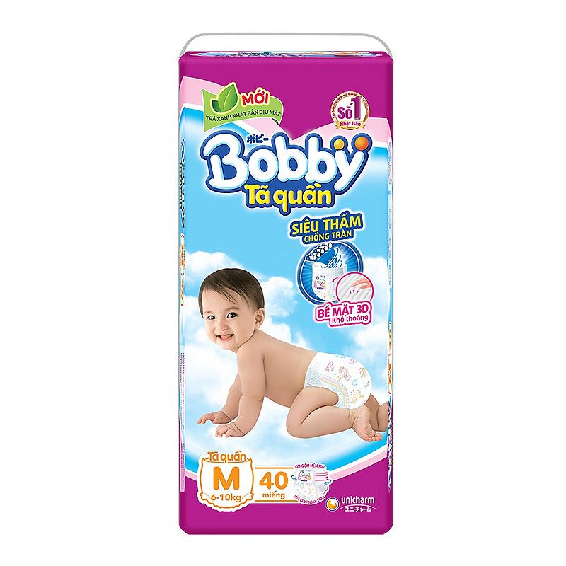 Bobby Jumbo 팬티형 기저귀 40매 (6-10KG)