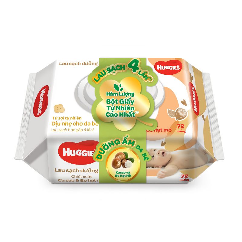 (핫) Huggies 신생아 물티슈 카카오 & 시어 버터향 (72매)