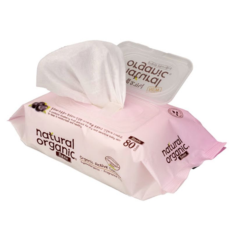 네츄럴 오가닉 물티슈 블루베리향 (80매)