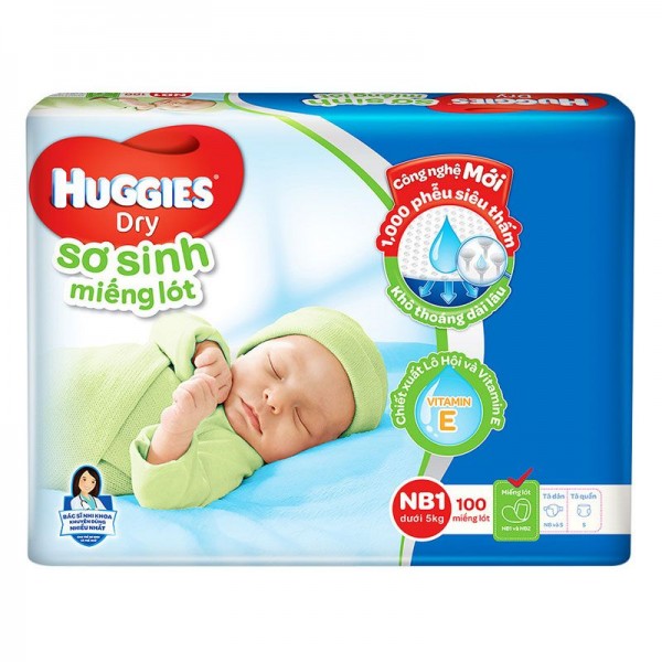 MIENG LOT HUGGIES DRY NB1 100M