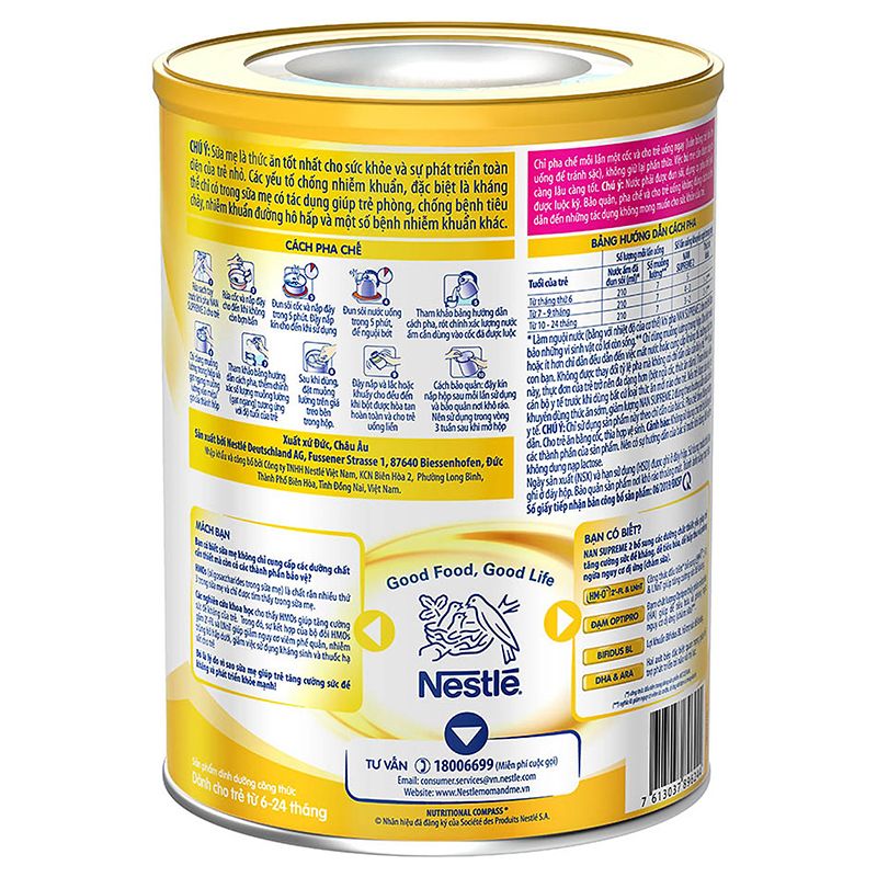 Nestlé 분유 NAN SUPREME 2 - 캔 800G (2HM-O보충)