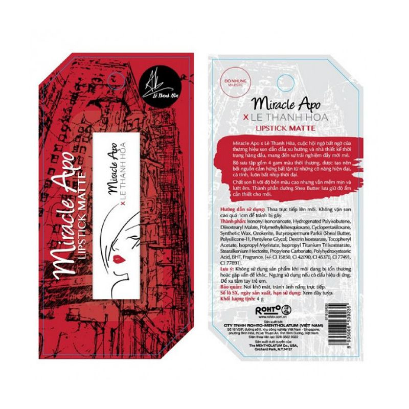 Miracle Apo Majestic 매트 립스틱 4G - 레드
