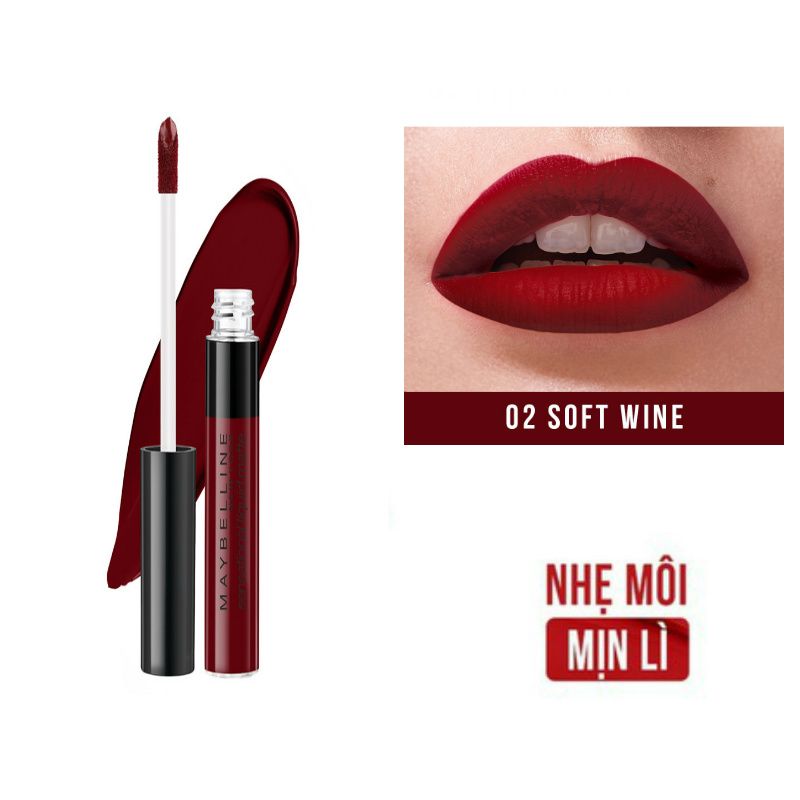 Maybelline New York Sensational Liquid Matte 립틴트 7ml.#02