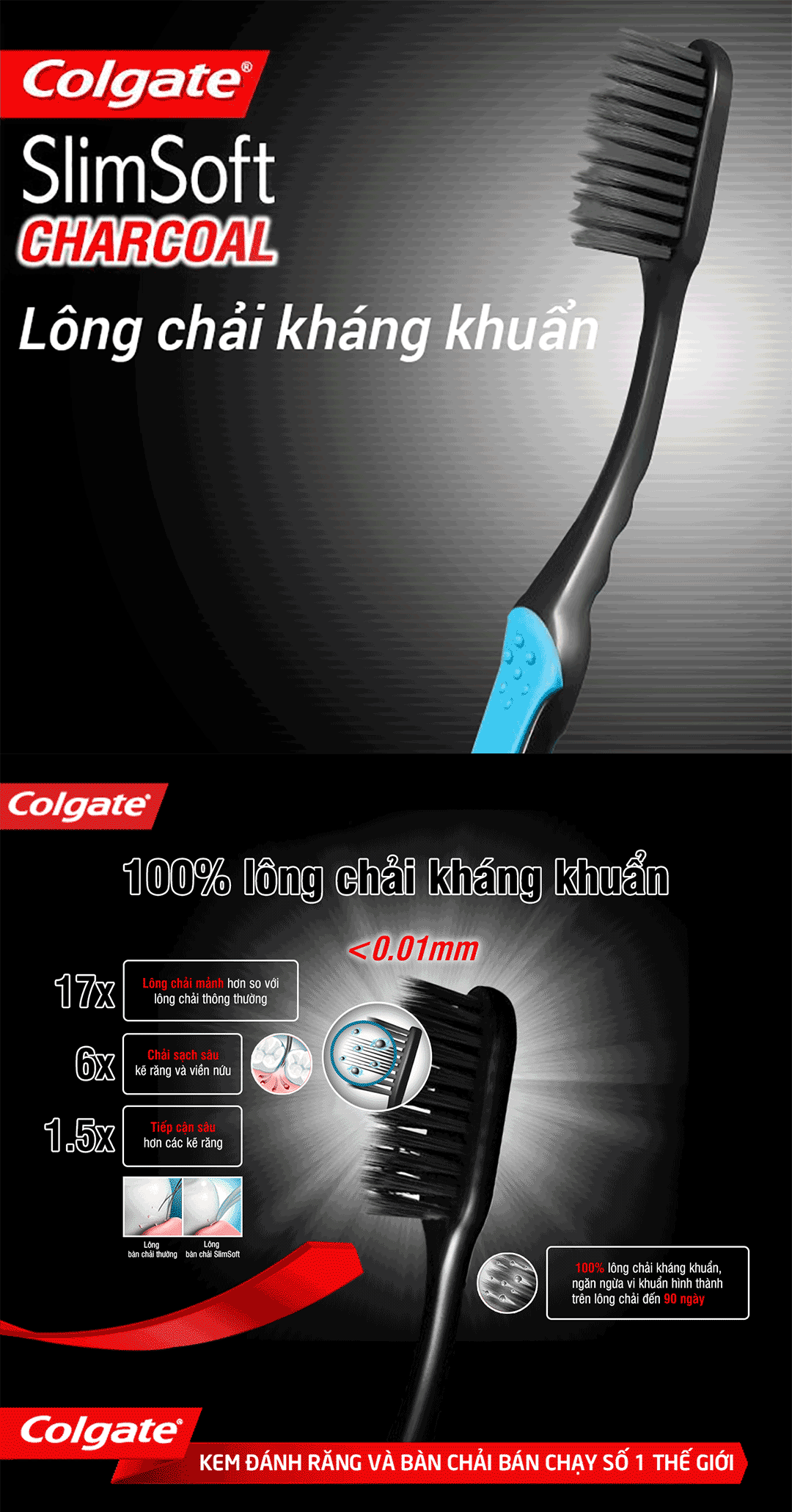 Colgate 슬림 소프트 차콜 칫솔