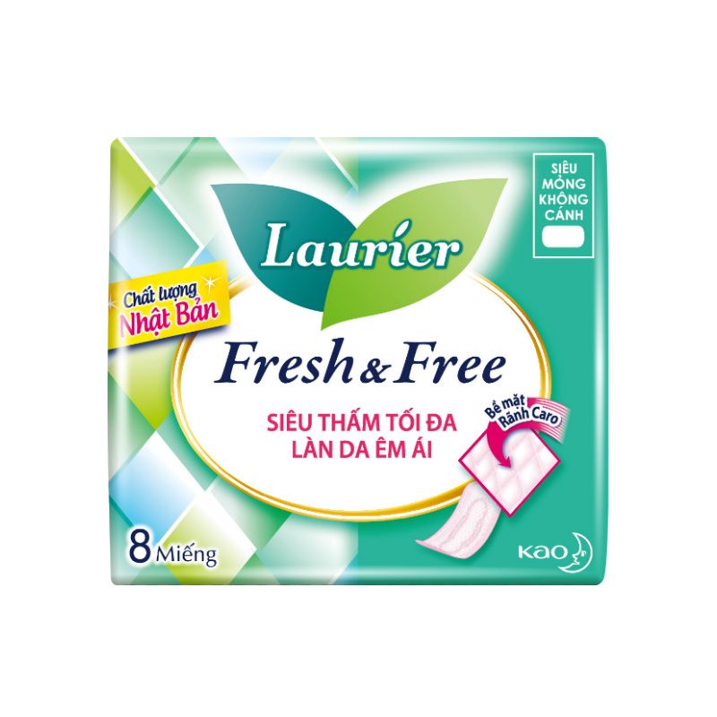 Laurier Fresh&Free 초스림 생리대 8매입