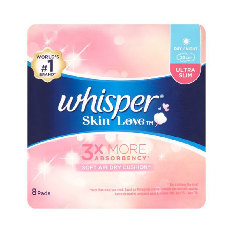 Whisper 울트라틴 나이트 생리대 28CM (8매)