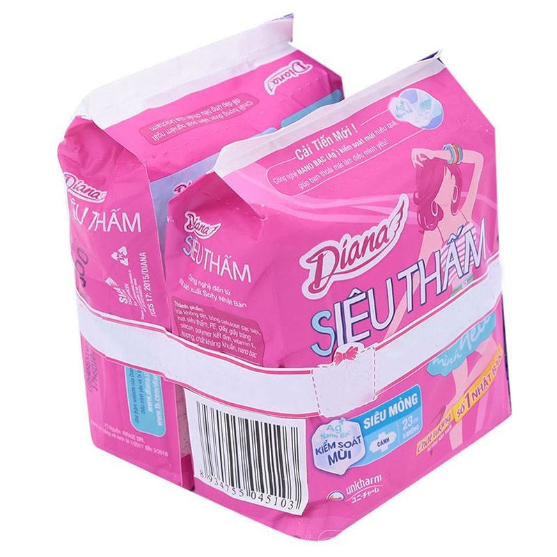 Diana 슈퍼 슬림 날개형 생리대 8매 (2개)