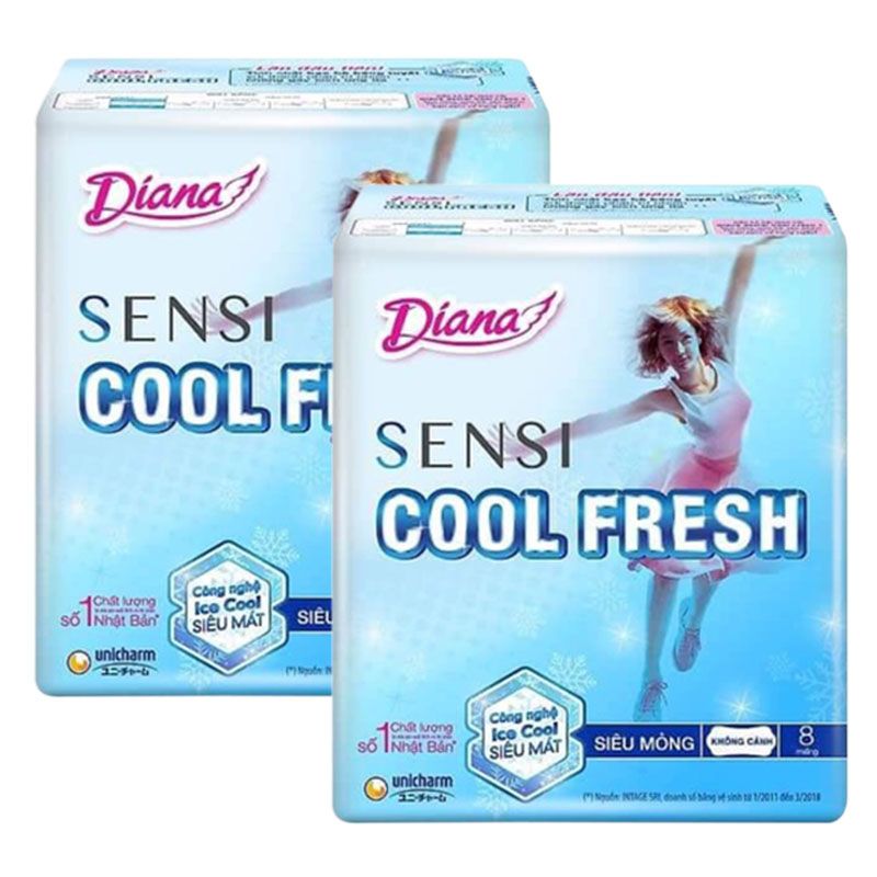 Diana Sensi Cool Fresh 슈퍼슬림 8개입 23cm (2개)