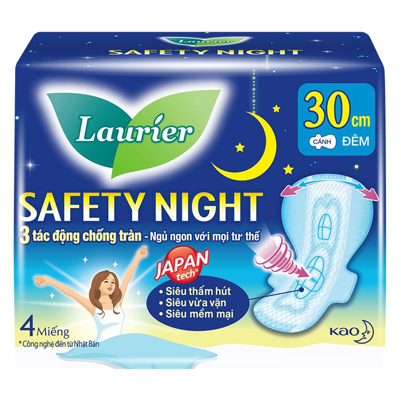 Laurier 세이프티 나이트 생리대 30CM (4매)