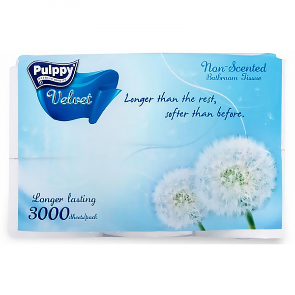 Pulppy Velvet 화장지 (6개입)