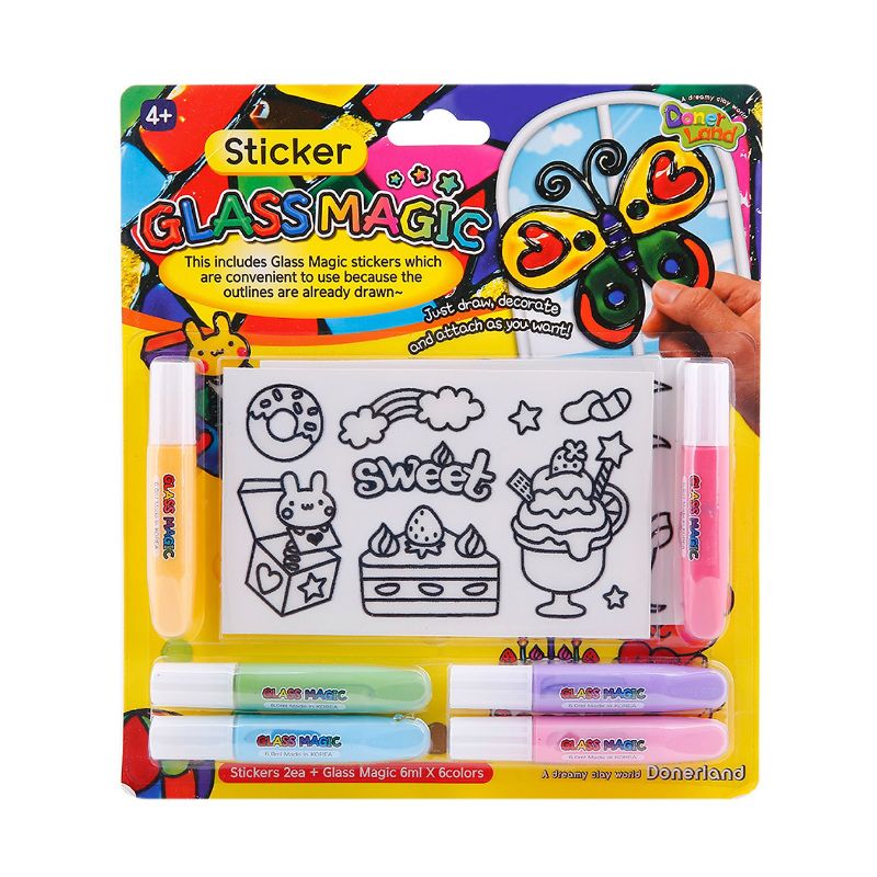 DonerLand 글라스엔젤 6색 GM04001 36ML (컬러 점토 8색 + 모양틀 증정)