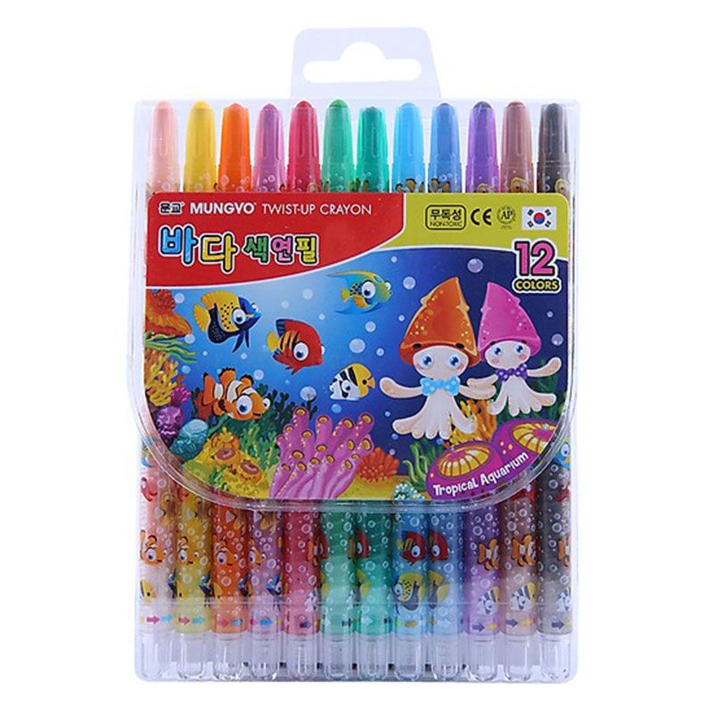 Mungyo 색연필 12색 (컬러 점토 6색 + 모양틀 증정)