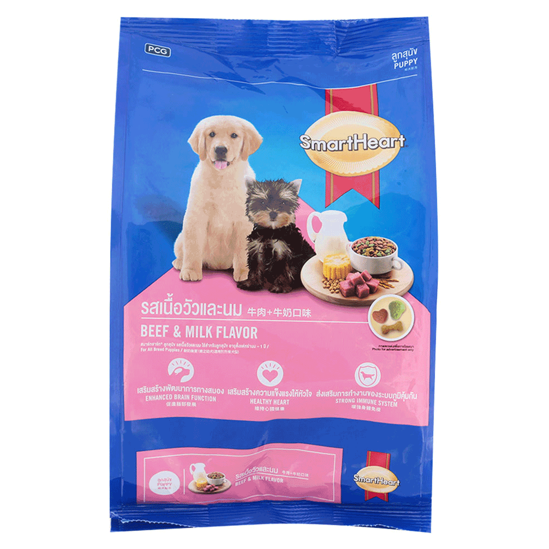 SMARTHEART 강아지 사료(소고기와 우유 맛)500G