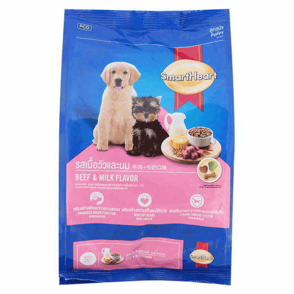SMARTHEART 강아지 사료(소고기와 우유 맛)500G