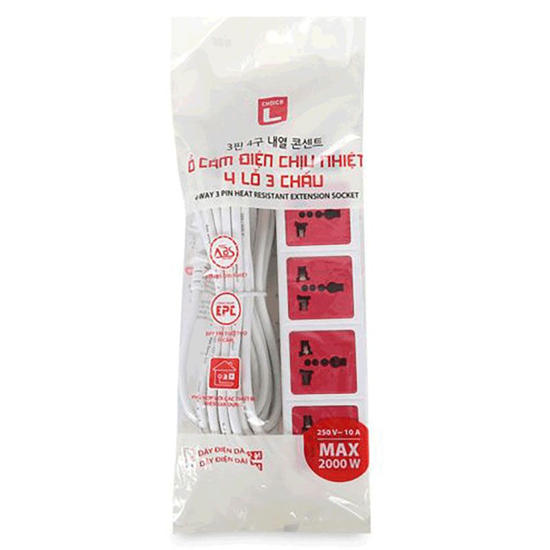 3핀 4구 내열 콘센트(5M)
