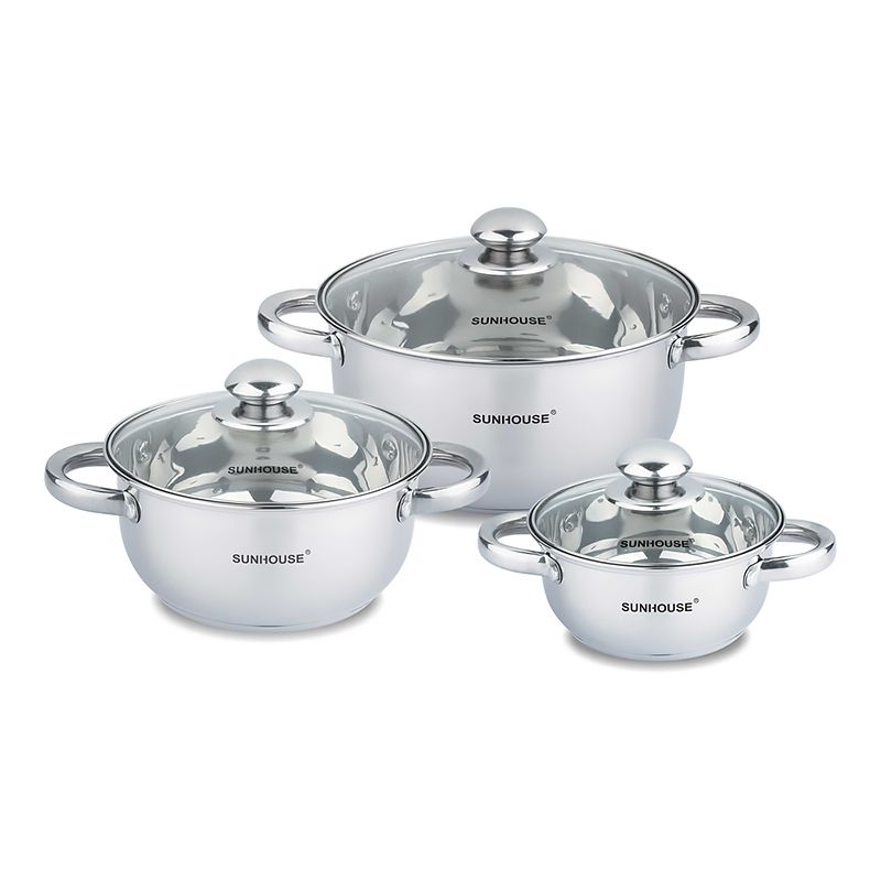 Sunhouse SH334 이녹스 바닥3중 냄비세트