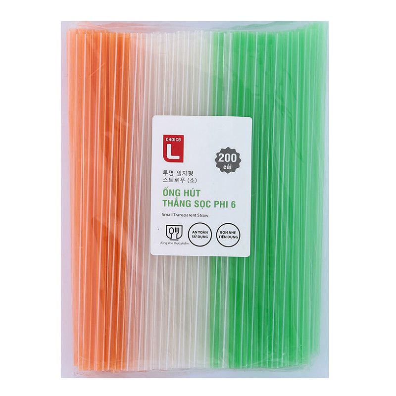 투명 일자형 스트로우 빨대 (200개입)