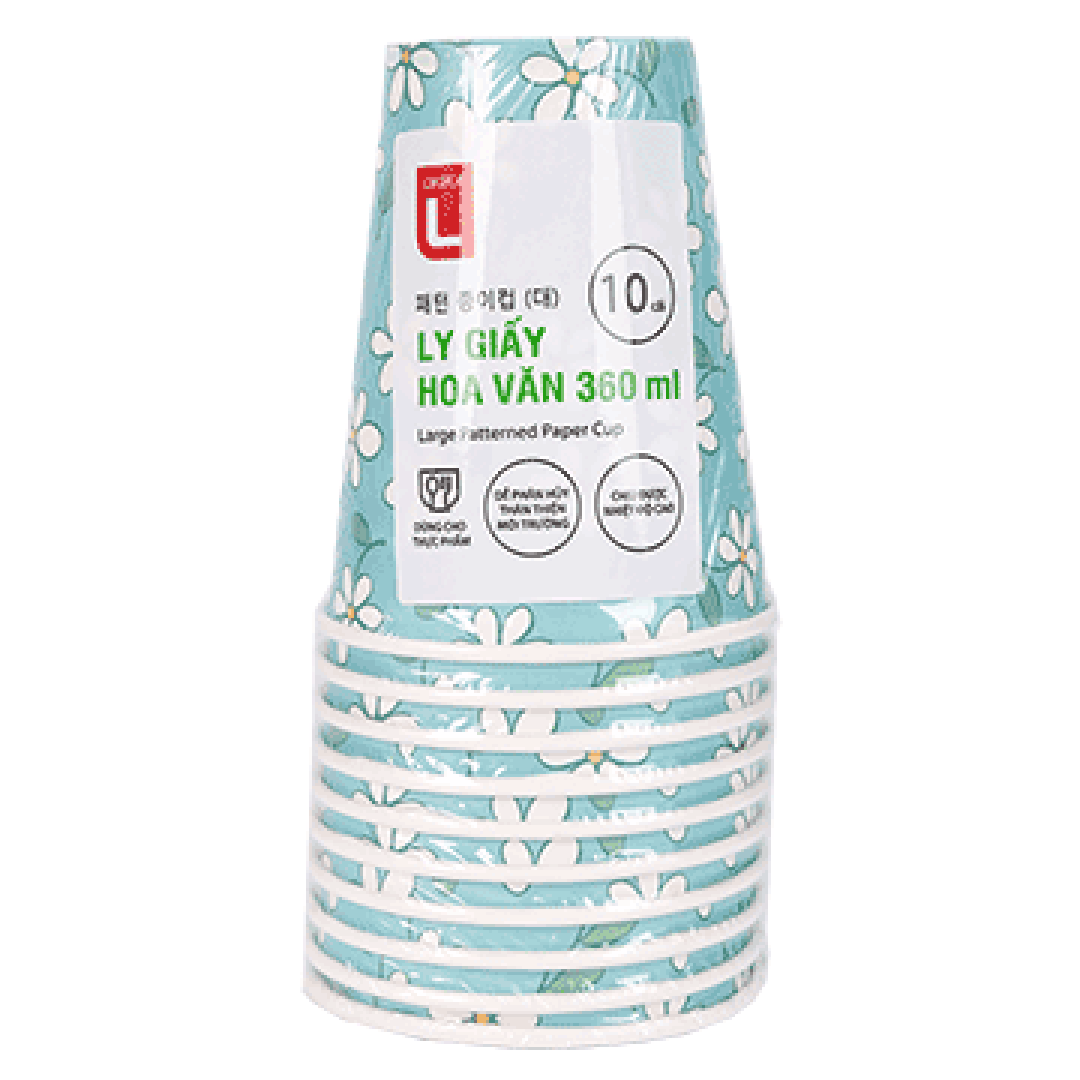 (핫) 꽃 무늬 종이 컵 10 세트 360ML