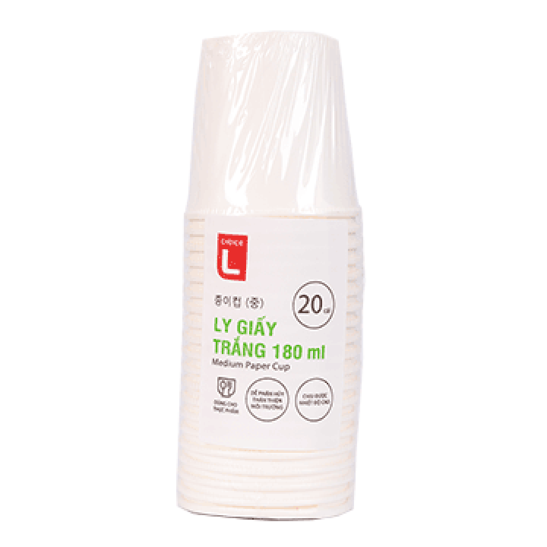 (핫) 흰색 종이컵 20개 180ML