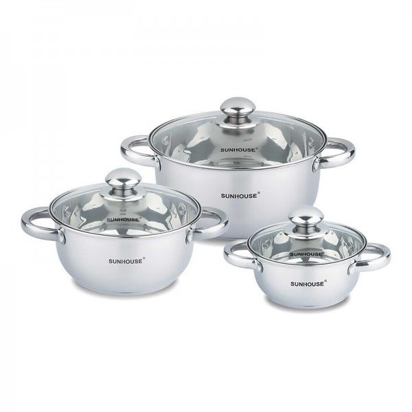 Sunhouse SH334 이녹스 바닥3중 냄비세트