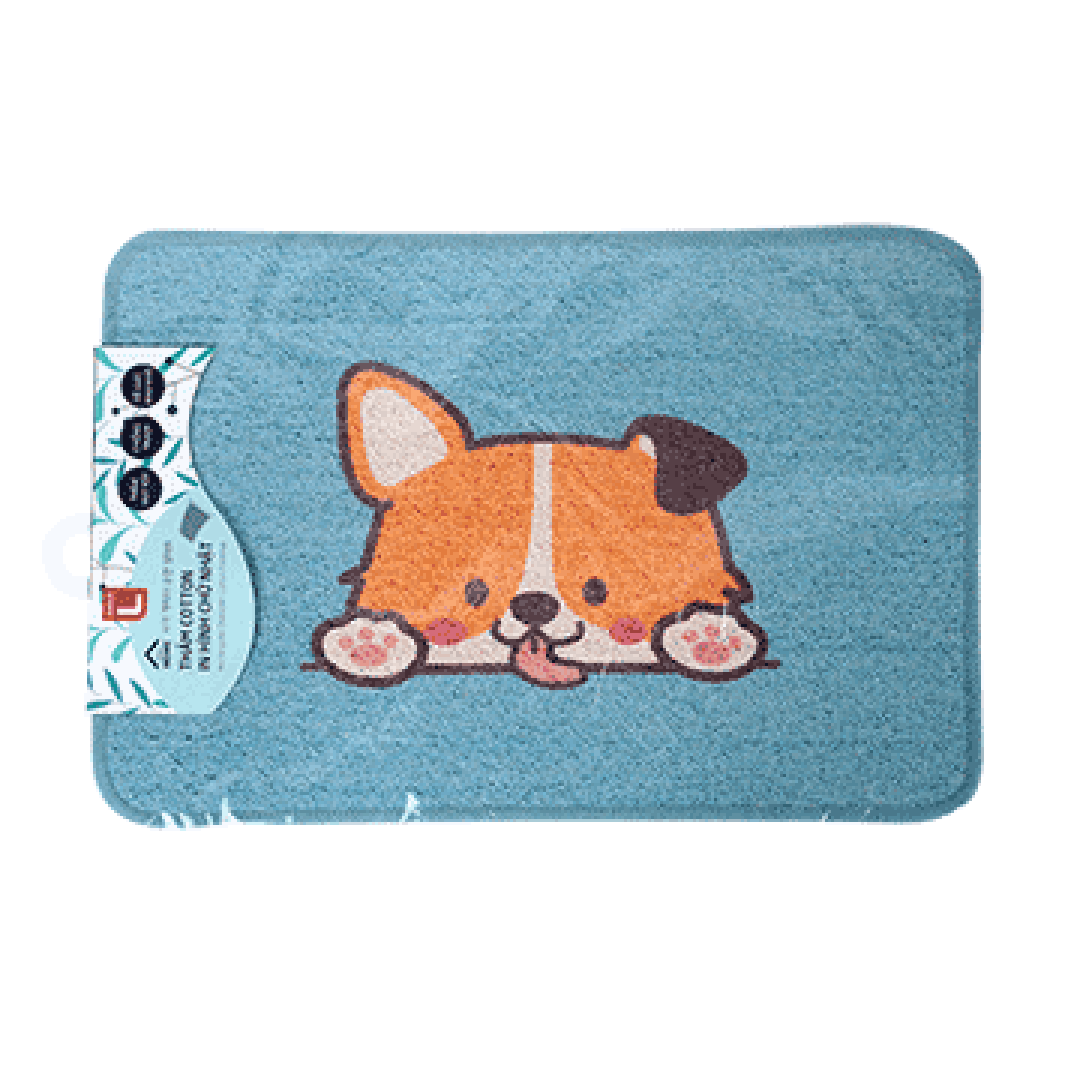 블루 직사각형 코튼 양탄자(40x60CM)