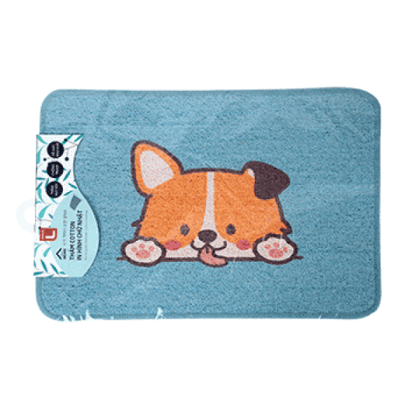 블루 직사각형 코튼 양탄자(40x60CM)