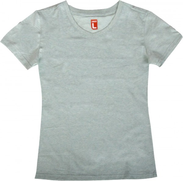 멜랑즈 여성 V넥 티셔츠 비취색 (L 사이즈)